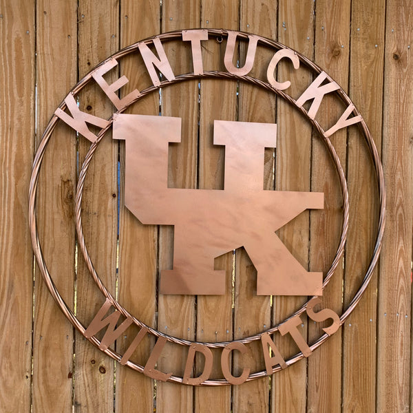 12", 18", 24", 32" KENTUCKY WILDCATS CUSTOM HAMMERED COPPER METAL VINTAGE CRAFT SIGN HANDMADE