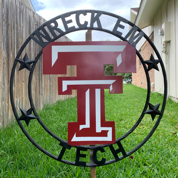 WRECKEM TEXAS TECH CUSTOM VINTAGE CRAFT METAL TEAM SIGN