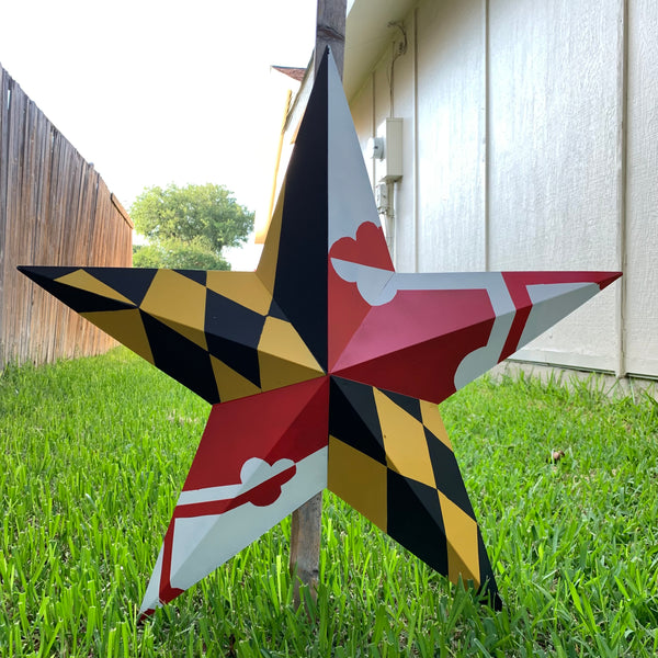 #EH10423 MARYLAND FLAG BARN METAL STAR WESTERN HOME DECOR HANDMADE 22",24",30",36"