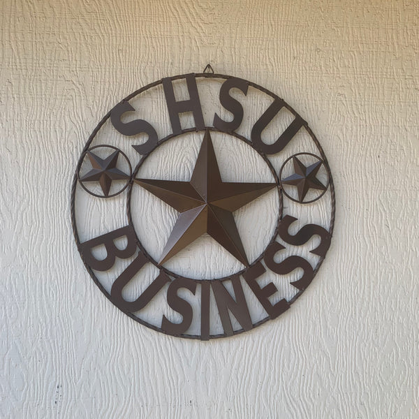 24",32" SHSU SAM HOUSTON BEARKATS BUSINESS RUSTIC BRONZE COPPER METAL CUSTOM VINTAGE CRAFT RUSTIC BLACK TEAM STAR HANDMADE