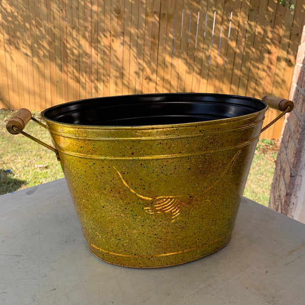 18" TEXAS LONGHORNS GOLDEN METAL OVAL TUB WESTERN HOME DECOR METAL ART NEW #EH12496