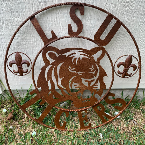 12:,18",24",32",36" LSU TIGERS METAL CUSTOM VINTAGE CRAFT ART SIGN