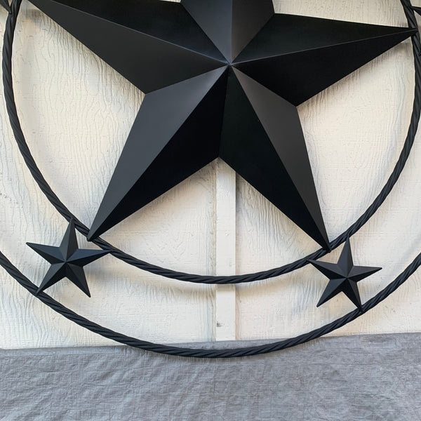 LOPEZ CUSTOM STAR NAME BARN METAL STAR 3d TWISTED ROPE RING WESTERN HOME DECOR RUSTIC  BRONZE HANDMADE 24",32",34",36",40",42",44",46",50"