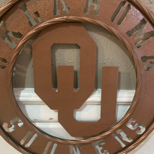 12",18",24",32" OU SOONERS HAMMERED COPPER CUSTOM METAL VINTAGE CRAFT TEAM SIGN HANDMADE CRAFT