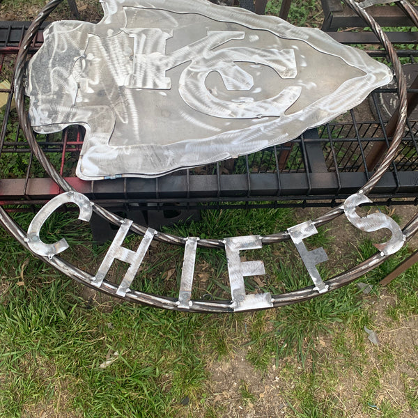 12",18",24",32",36"  KANSAS CITY CHIEFS RAW METAL CUSTOM METAL VINTAGE CRAFT TEAM DECOR HANDMADE