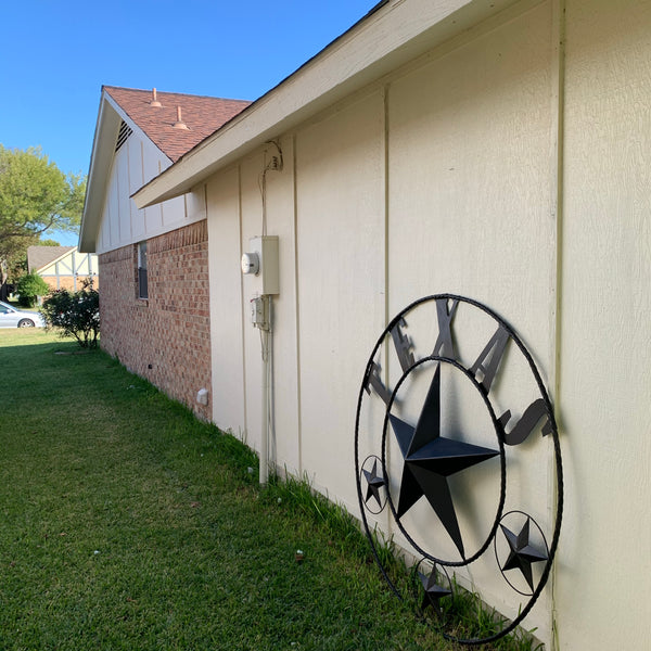 TEXAS GIANT BLACK LONE STAR METAL ART WESTERN HOME DECOR VINTAGE RUSTIC BRONZE COPPER 60", 5 FOOT, 72" 6 FOOT