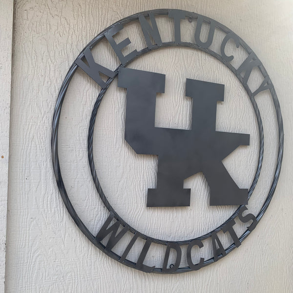 12", 18", 24", 32" KENTUCKY WILDCATS CUSTOM SILVER GREY METAL VINTAGE CRAFT SIGN HANDMADE