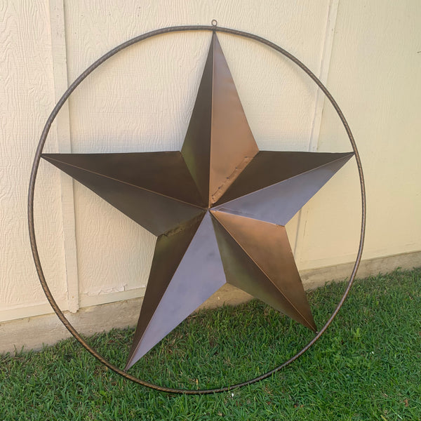 #EH10518 BRUSHED COPPER BRONZE BARN LONE STAR WESTERN HOME DECOR HANDMADE NEW