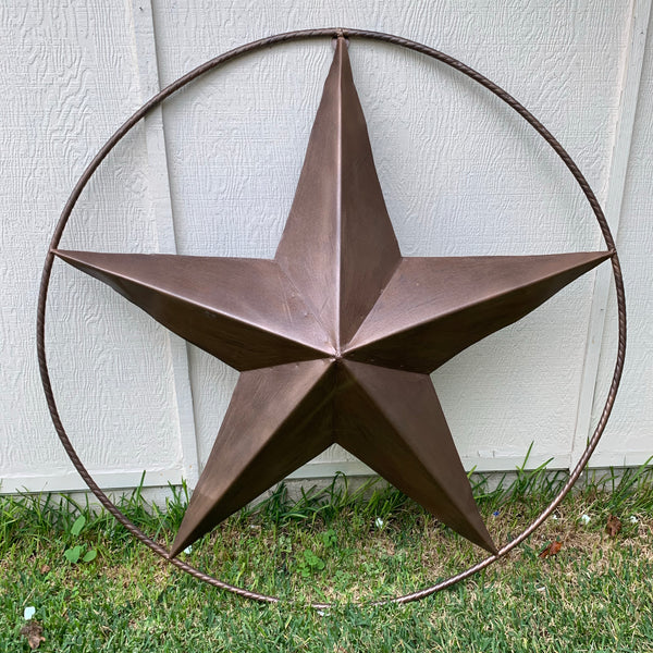 #EH10518 BRUSHED COPPER BRONZE BARN LONE STAR WESTERN HOME DECOR HANDMADE NEW