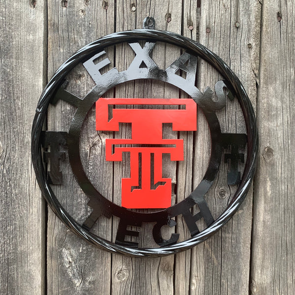 TEXAS TECH CUSTOM METAL VINTAGE CRAFT SIGN WESTERN HOME DECOR HANDMADE 12",18",24",32",36"