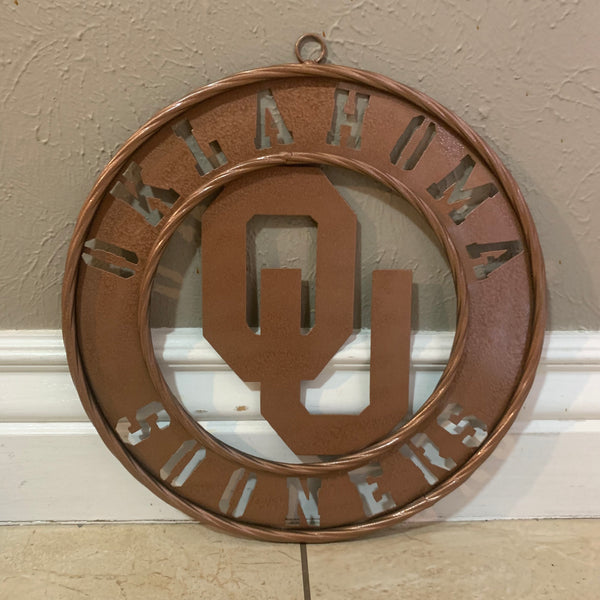 12",18",24",32" OU SOONERS HAMMERED COPPER CUSTOM METAL VINTAGE CRAFT TEAM SIGN HANDMADE CRAFT