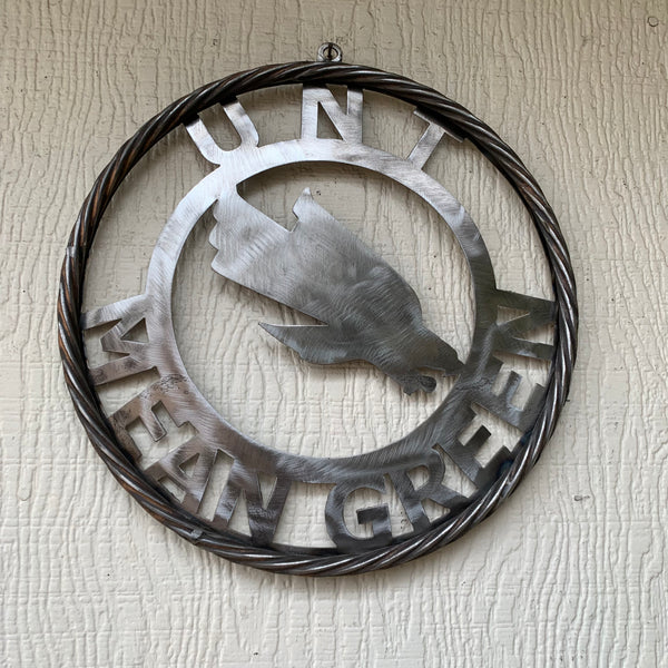 12", 18", 24", 32" UNT MEAN GREEN RAW METAL CUSTOM VINTAGE CRAFT WALL ART TEAM SIGN HANDMADE