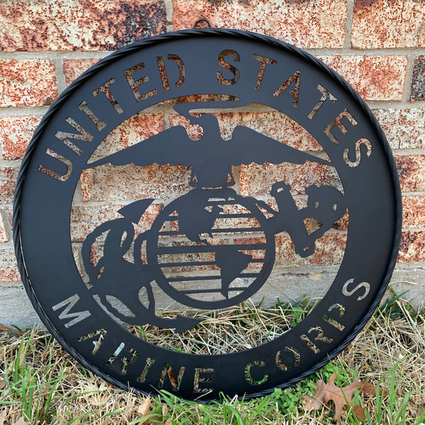 #EH10866 US MARINE CORPS 18",24",32" MILITARY LASERCUT CUSTOM BLACK METAL VINTAGE CRAFT SIGN WESTERN HOME DECOR HANDMADE