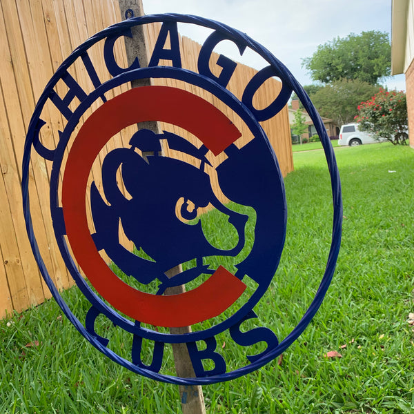 12", 18", 24", 32" CHICAGO CUBS CUSTOM METAL VINTAGE CRAFT TEAM SPORTS SIGN HANDMADE