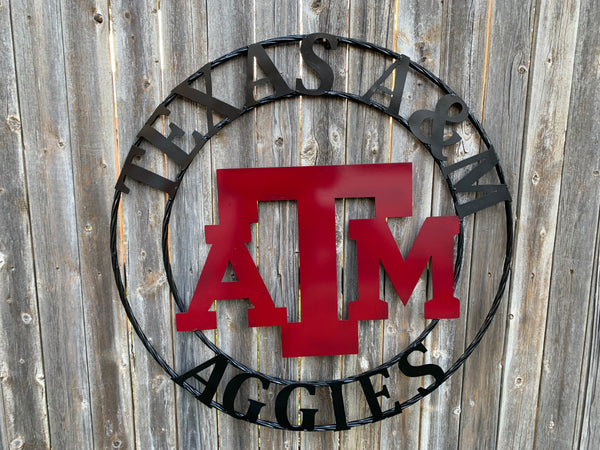 12", 18", 24", 32" TEXAS A&M METAL CUSTOM VINTAGE CRAFT WALL ART TEAM SIGN HANDMADE