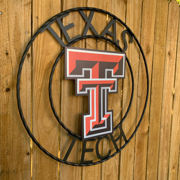 18",24" TEXAS TECH CUSTOM METAL VINTAGE CRAFT SIGN WESTERN HOME DECOR