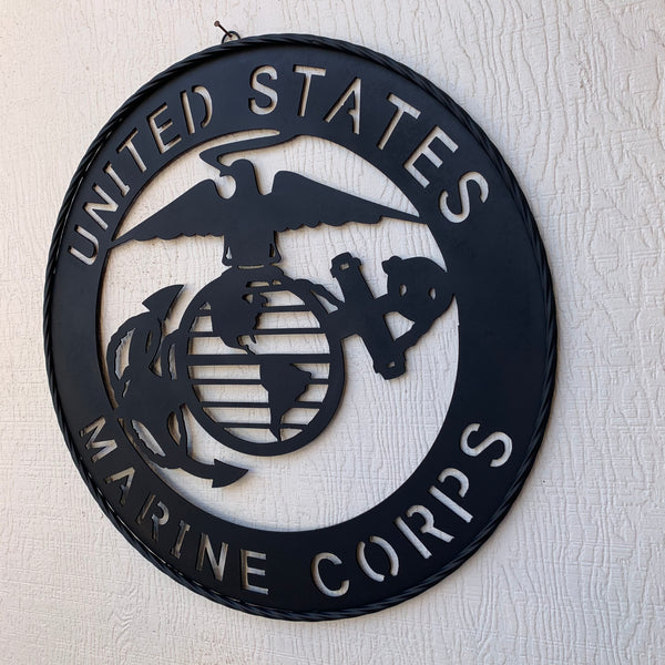 #EH10866 US MARINE CORPS 18",24",32" MILITARY LASERCUT CUSTOM BLACK METAL VINTAGE CRAFT SIGN WESTERN HOME DECOR HANDMADE