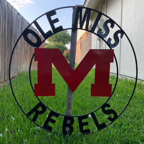 12", 18", 24", 32" OLE MISS REBELS MISSISSIPPI CUSTOM METAL TEAM VINTAGE SIGN