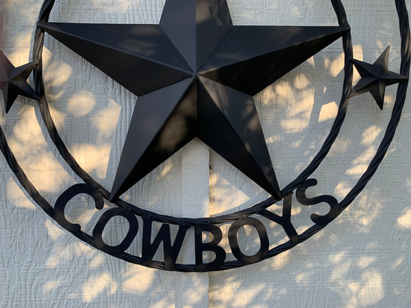 DALLAS COWBOYS RUSTIC BLACK BARN STAR CUSTOM METAL VINTAGE LONE STAR WESTERN HOME DECOR HANDMADE #EH12204