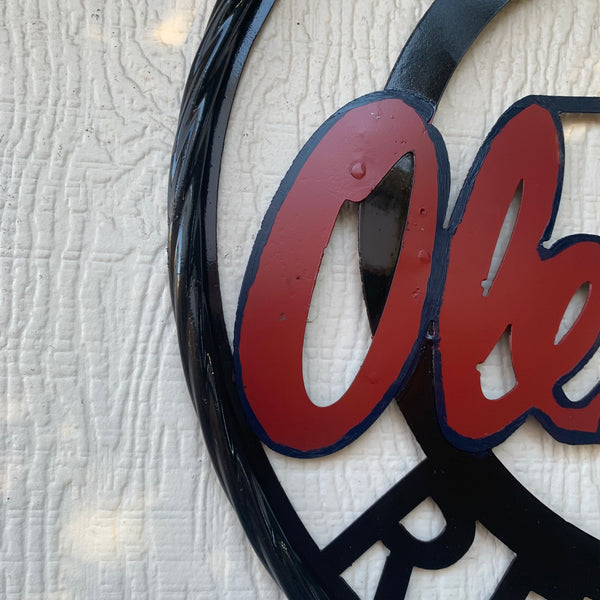 OLE MISS REBELS MISSISSIPPI METAL CUSTOM VINTAGE CRAFT TEAM SIGN HANDMADE