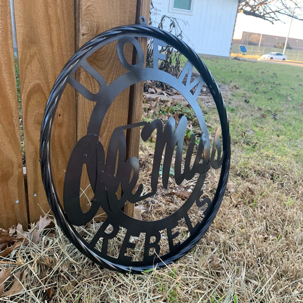 12",18",24",32" OLE MISS REBELS MISSISSIPPI BLACK CUSTOM VINTAGE METAL CRAFT TEAM SIGN HANDMADE RUSTIC BLACK