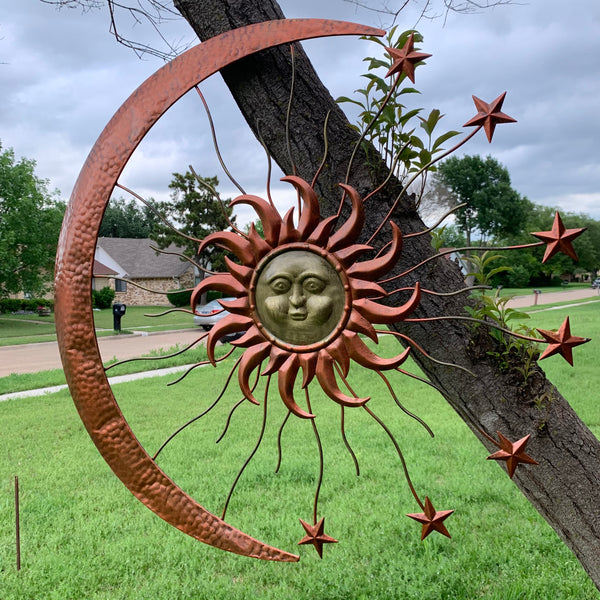 36" SUN MOON STARS METAL WALL WESTERN HOME DECOR NEW