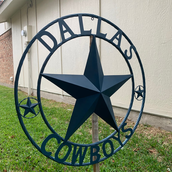 DALLAS COWBOYS NAVY BLUE BARN STAR METAL LONE STAR WESTERN HOME DECOR HANDMADE 24",32",36",40",42",44",46",50"