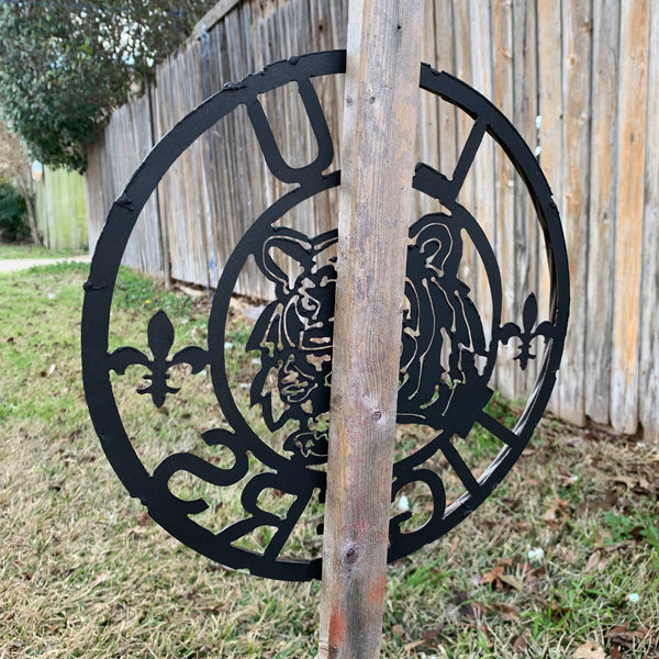 12" LSU TIGERS CUSTOM METAL VINTAGE CRAFT WESTERN HOME DECOR NEW
