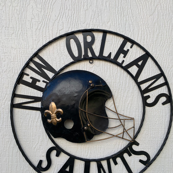 18", 24", 32" NEW ORLEANS SAINTS METAL WALL ART WESTERN HOME DECOR VINTAGE RUSTIC BROWN ART NEW