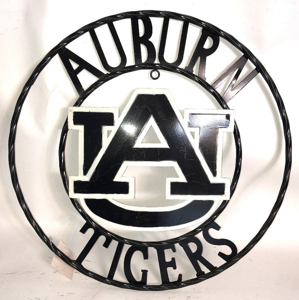 12", 18", 24", 32" AUBURN TIGERS BLACK & WHITE METAL VINTAGE SIGN CRAFT WESTERN HOME DECOR HANDMADE