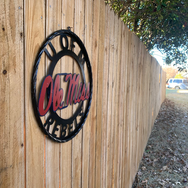OLE MISS REBELS MISSISSIPPI METAL CUSTOM VINTAGE CRAFT TEAM SIGN HANDMADE