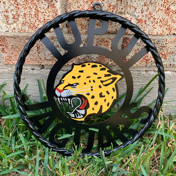 INDIANA IUPUI JAGUARS METAL CUSTOM VINTAGE CRAFT TEAM SIGN HANDMADE