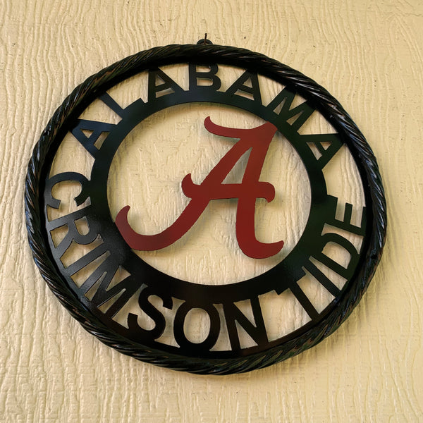 12" ALABAMA CRIMSON TIDE CUSTOM METAL VINTAGE CRAFT WALL ART TEAM SIGN