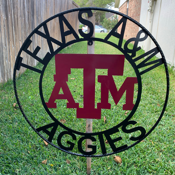 TEXAS A&M NO THUMBS GIGEM AGGIES METAL CUSTOM VINTAGE CRAFT WALL ART TEAM SIGN HANDMADE