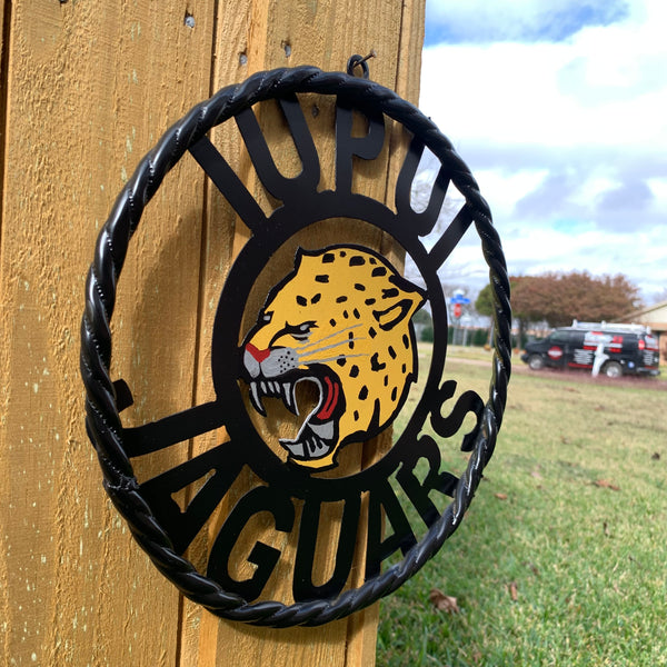 INDIANA IUPUI JAGUARS METAL CUSTOM VINTAGE CRAFT TEAM SIGN HANDMADE