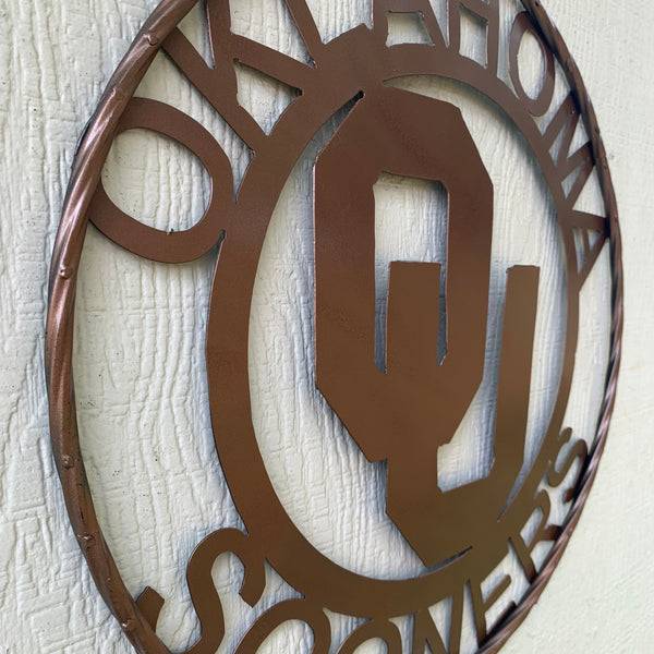 12",18",24",32",36" OU SOONERS OKLAHOMA HAMMERED COPPER CUSTOM VINTAGE TEAM CRAFT METAL ART WESTERN HOME DECOR