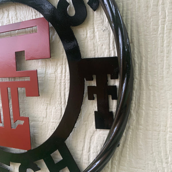 TEXAS TECH CUSTOM METAL VINTAGE CRAFT SIGN WESTERN HOME DECOR HANDMADE 12",18",24",32",36"