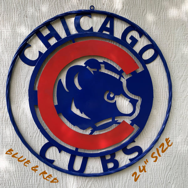 12", 18", 24", 32" CHICAGO CUBS CUSTOM METAL VINTAGE CRAFT TEAM SPORTS SIGN HANDMADE