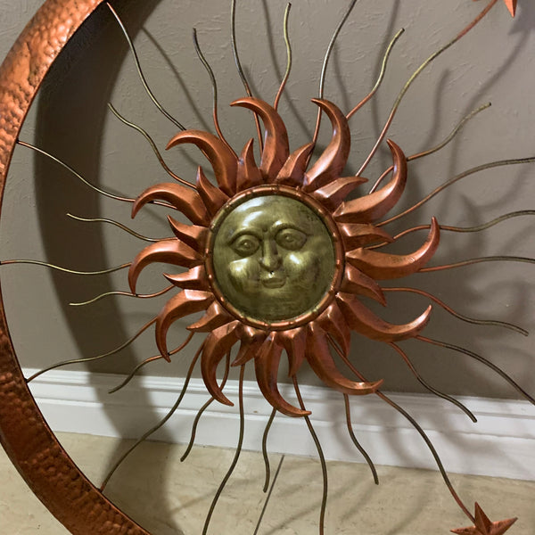 36" SUN MOON STARS METAL WALL WESTERN HOME DECOR NEW