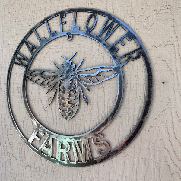 #EH10491 CUSTOM NAME BEE LASERCUT CUSTOM METAL VINTAGE CRAFT SIGN WESTERN HOME DECOR HANDMADE