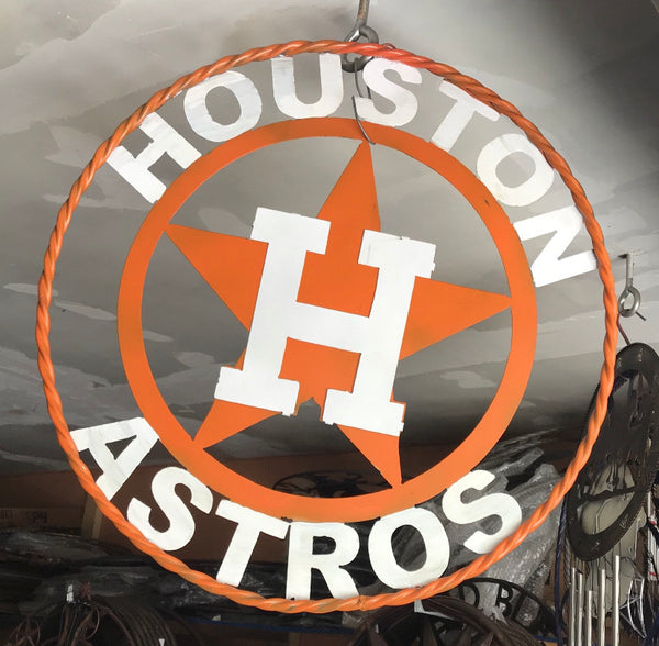 12",18",24",32,36" HOUSTON ASTROS METAL CUSTOM VINTAGE CRAFT TEAM SIGN HANDMADE