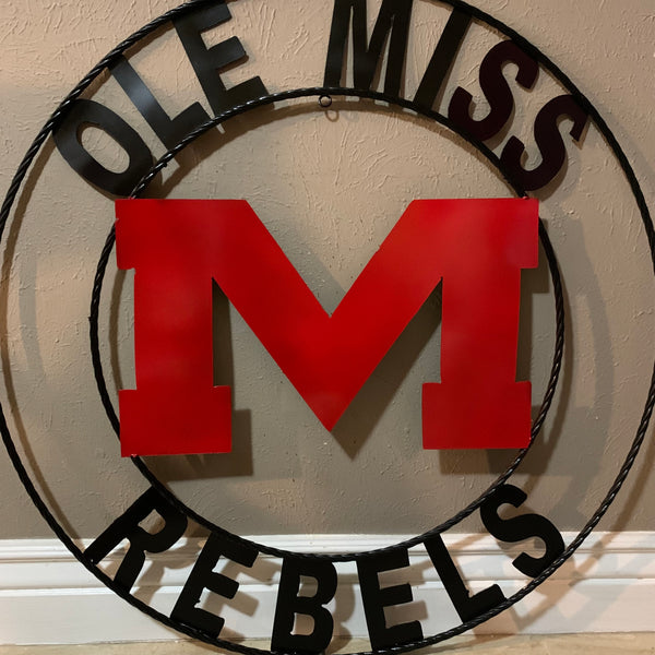 12", 18", 24", 32" OLE MISS REBELS MISSISSIPPI CUSTOM METAL TEAM VINTAGE SIGN