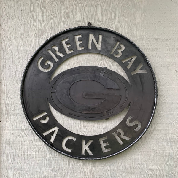 12",18",24",32",36" RAW METAL GREEN BAY PACKERS DISC CUSTOM METAL VINTAGE CRAFT TEAM SPORTS SIGN HANDMADE