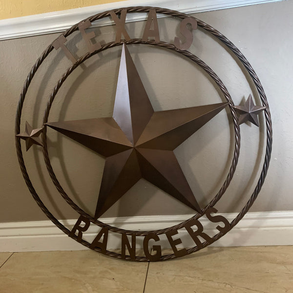 TEXAS RANGERS BRONZE LONE STAR METAL CUSTOM TEAM CRAFT WESTERN HOME DECOR CRAFT