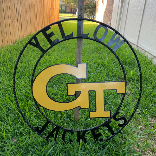 12", 18", 24", 32" GEORGIA TECH YELLOW JACKETS METAL SIGN VINTAGE CUSTOM TEAM ART