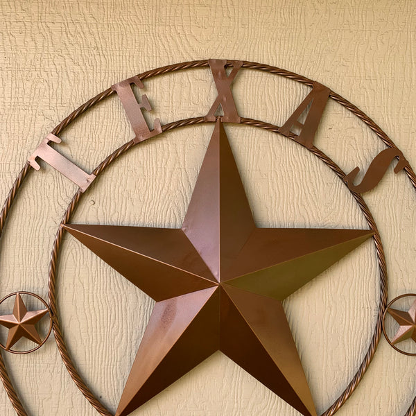 24", 32",36",40" TEXAS 1836 HAMMERED COPPER  BARN STAR METAL WALL WESTERN HOME DECOR RED WHITE BLUE ART