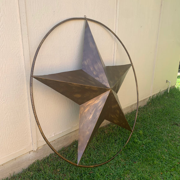 #EH10518 BRUSHED COPPER BRONZE BARN LONE STAR WESTERN HOME DECOR HANDMADE NEW