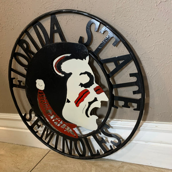 12", 18", 24", 32" FSU FLORIDA STATE SEMINOLES INDIAN LOGO METAL CUSTOM VINTAGE CRAFT TEAM SIGN