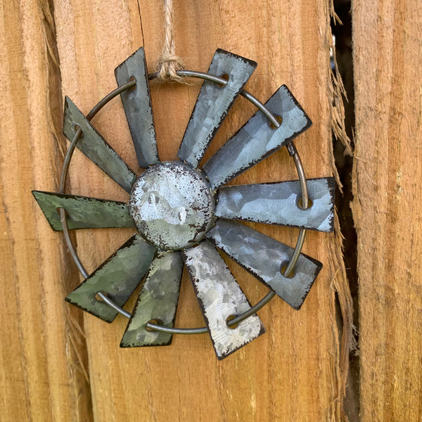 4" WINDMILL ORNAMENT FARMHOUSE METAL ART WESTERN HOME DECOR #EH12169 --FREE SHIPPING