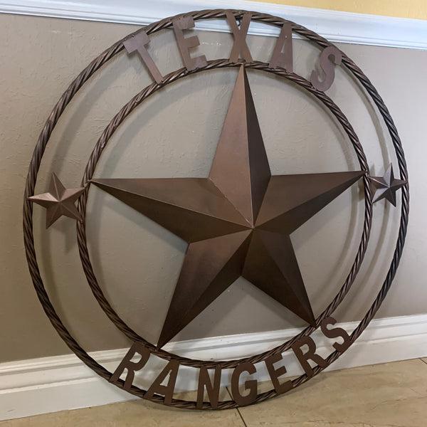 TEXAS RANGERS BRONZE LONE STAR METAL CUSTOM TEAM CRAFT WESTERN HOME DECOR CRAFT